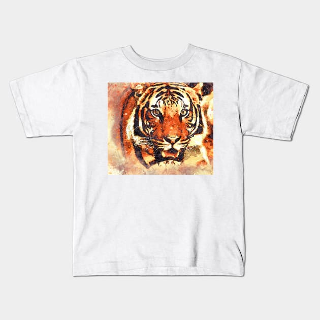 tiger Kids T-Shirt by cubeartalex